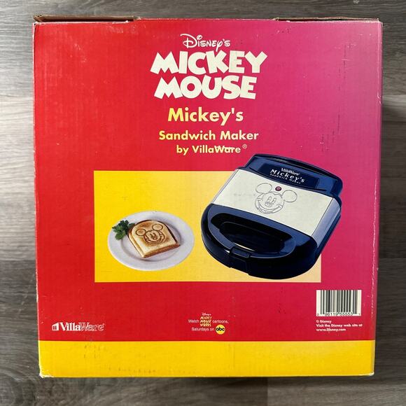 VillaWare 5555-03 Mickeys Sandwich Maker with Original Recipe Booklet and Box - Picture 2 of 7